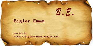 Bigler Emma névjegykártya